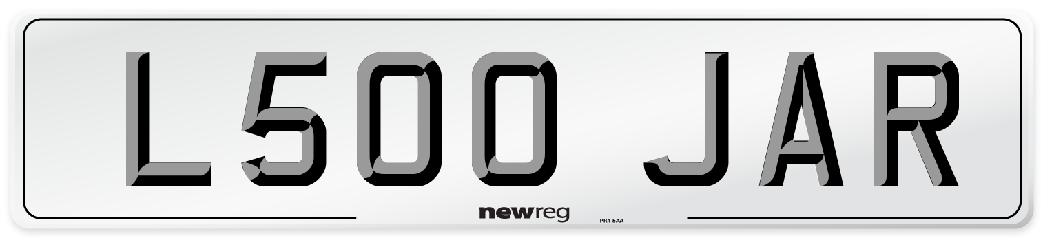 L500 JAR Number Plate from New Reg